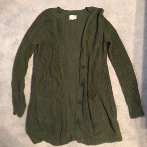 green cardigan